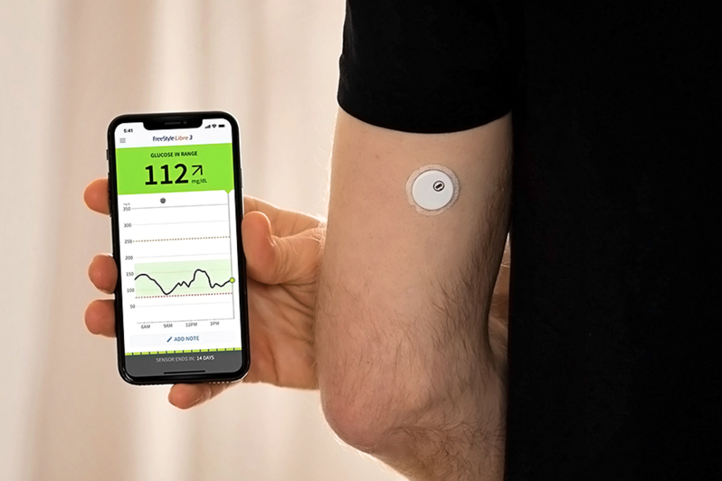 FreeStyle Libre 3 continuous glucose monitor for real-time metabolic health tracking